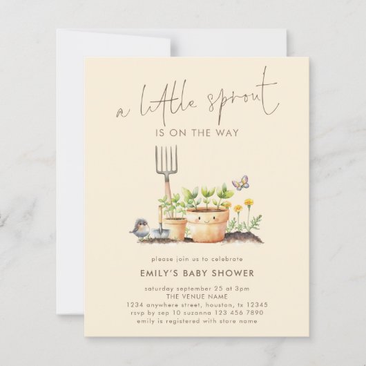 Papier Budget Little Sprout Garden Baby shower beige (Devant)
