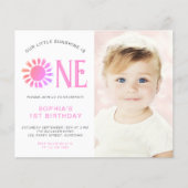 Papier Budget Little Sunshine 1er anniversaire Invitation (Devant)