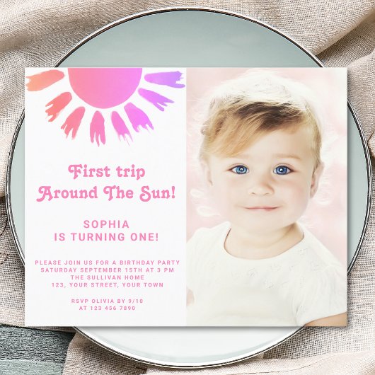 Papier Budget Little Sunshine 1er anniversaire Invitation