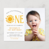 Papier Budget Little Sunshine 1er anniversaire Invitation (Devant)