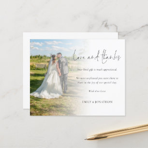 Papier Budget Love et Merci Mariage de script photo