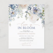 Papier Budget Love in Bloom Blue Shower Invitation (Devant)
