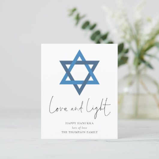 Papier Budget Love Light Star de David Hanoukka Card (Debout devant)