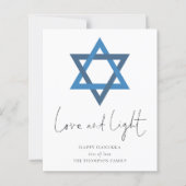 Papier Budget Love Light Star de David Hanoukka Card (Devant)