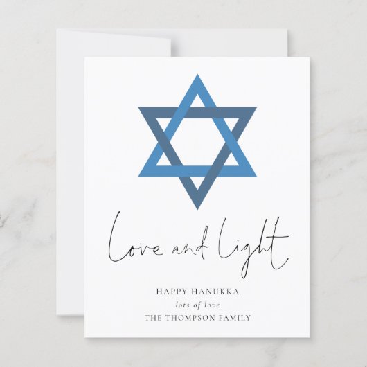 Papier Budget Love Light Star de David Hanoukka Card (Devant)