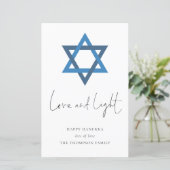 Papier Budget Love Light Star de David Hanoukka Card (Debout devant)