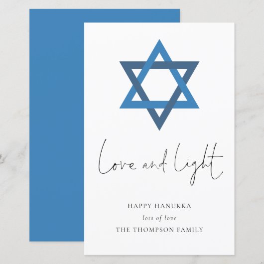 Papier Budget Love Light Star de David Hanoukka Card (Devant / Derrière)