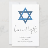 Papier Budget Love Light Star de David Hanoukka Card (Devant)