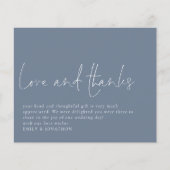 Papier Budget Love Merci Photo Mariage Merci Bleu (Devant)