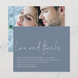 Papier Budget Love Merci Photo Mariage Merci Bleu