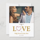 Papier Budget Love Quote Trendy Collage Wedding 4 Photos (Devant)