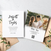 Papier BUDGET Lovely Heart Script Photo QR Code Mariage
