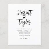 Papier BUDGET Lovely Heart Script Photo QR Code Mariage (Devant)