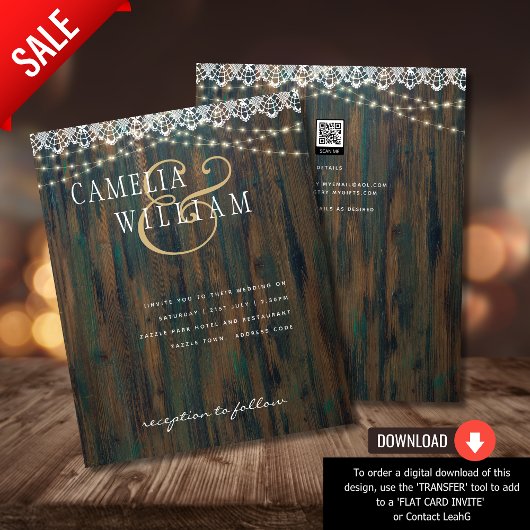 Papier BUDGET LUMIÈRE DE BOIS RUSTIQUE FEU DE FÊTE Mariag