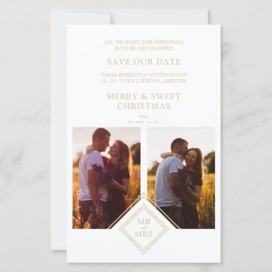 Papier Budget Luxury Merry Christmas 2 Photos Collage (Devant)