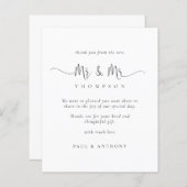 Papier Budget M. et M. Script Mariage Gay Remerciements (Devant / Derrière)