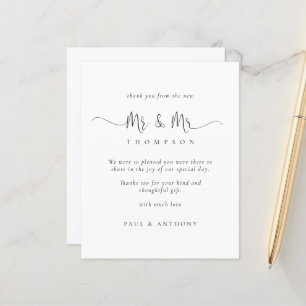Papier Budget M. et M. Script Mariage Gay Remerciements