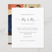 Papier Budget M. M. Script Photo Gay Mariage Merci (Devant / Derrière)