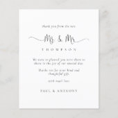 Papier Budget M. M. Script Photo Gay Mariage Merci (Devant)