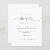 Papier Budget M. Mme Key Script Mariage Merci (Devant / Derrière)