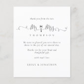 Papier Budget M. Mme Key Script Mariage Merci (Devant)