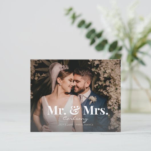 Papier Budget M. & Mme Mariage photo Faire-part (Debout devant)