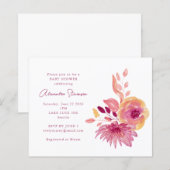 Papier Budget Magenta Floral Baby shower Invitation (Devant / Derrière)