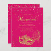 Papier BUDGET Magenta Gold Parties scintillant Masquerade (Devant / Derrière)