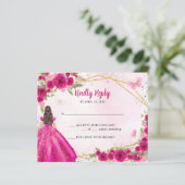 Papier Budget Magenta Pink Glam or Floral Princesse RSVP (Debout devant)