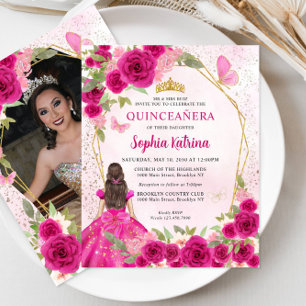 Papier Budget Magenta Rose Florale Princesse Photo Quince