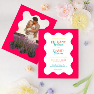 Papier BUDGET Magenta vibrant Teal Vague Photo Mariage