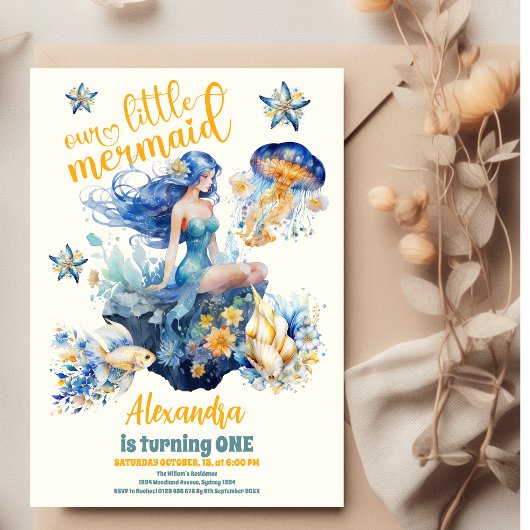 Papier Budget Magique Sirène 1ère fête d'anniversaire