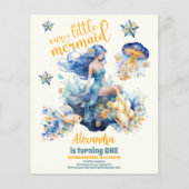 Papier Budget Magique Sirène 1ère fête d'anniversaire (Devant)