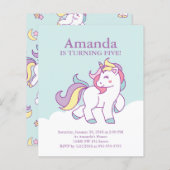 Papier Budget Magique Unicorn Pastel FILLE Anniversaire (Devant / Derrière)