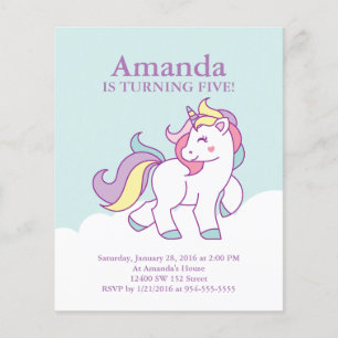 Papier Budget Magique Unicorn Pastel FILLE Anniversaire