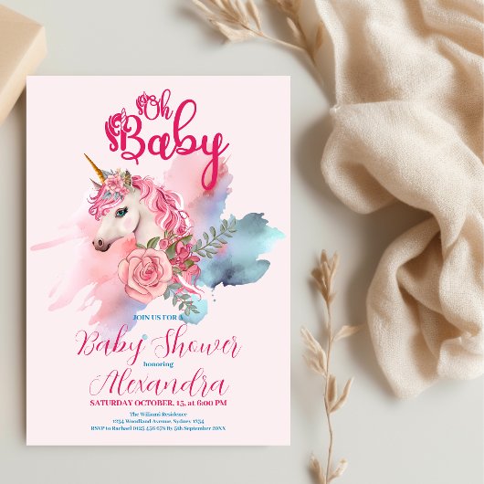 Papier Budget Magique Unicorn Rainbow Baby shower