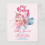 Papier Budget Magique Unicorn Rainbow Baby shower (Devant)