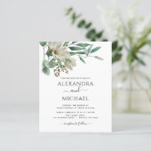 Papier Budget Magnolia Eucalyptus Photo Mariage élégant (Debout devant)