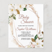 Papier Budget Magnolia Fleurs Baby shower Invitation (Devant)