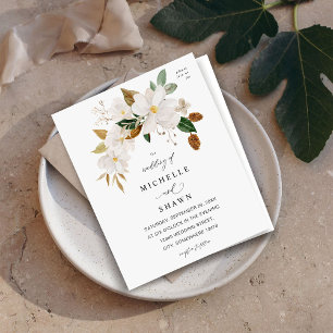 Papier Budget Magnolia White Floral Mariage
