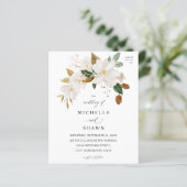 Papier Budget Magnolia White Floral Mariage (Debout devant)
