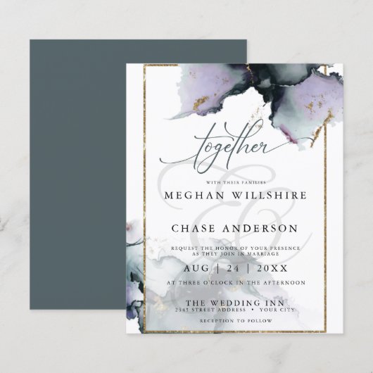 Papier Budget, mais beau Améthyste bouché et bleu ardoise (Devant / Derrière)