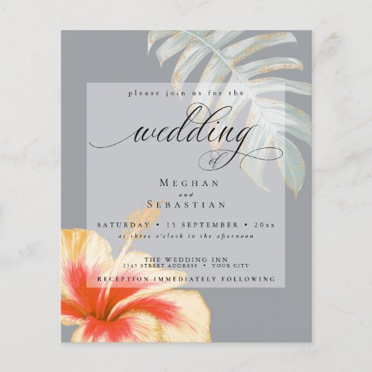 Papier Budget Mais Beau Corail MariageHibiscus Jaune (Devant)