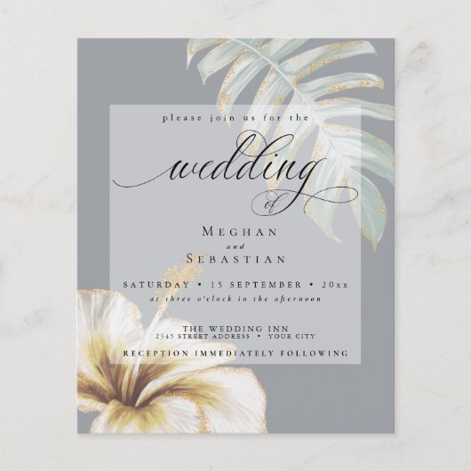 Papier Budget Mais Beau Hibiscus Jaune Or Mariage Or (Devant)