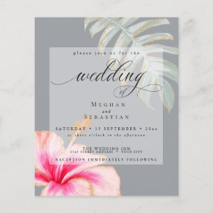 Papier Budget Mais Beau Hibiscus rose Mariage