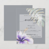 Papier Budget Mais Beau Mariage Violet Hibiscus (Devant / Derrière)