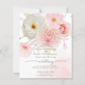 Papier Budget Mais Beau Pastel Rose Mariage Floral (Devant)