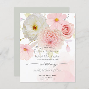 Papier Budget Mais Beau Pastel Rose Mariage Floral
