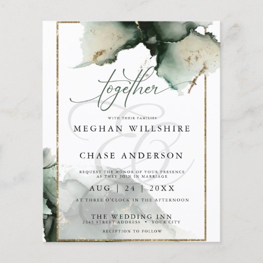 Papier Budget Mais Belle Abstraite Sage Vert (Devant)