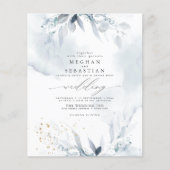 Papier Budget Mais Belle Aquarelle bleu Dusty QR RSVP (Devant)